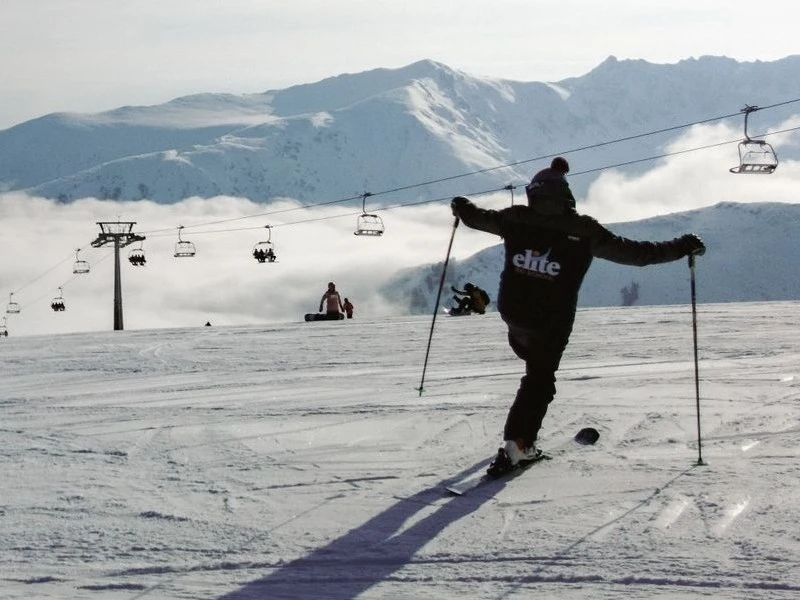 skier van de achterkant